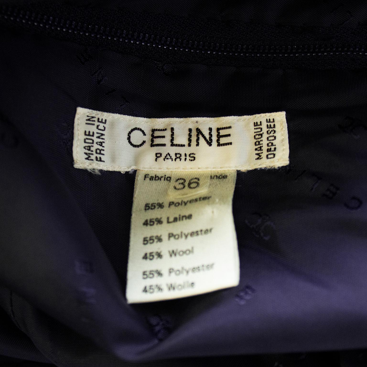 1970 - Jupe plissée marine de Celine Pour femmes en vente