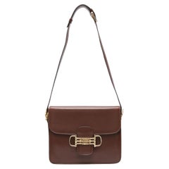 Vintage 1970s Celine Nut Box Leather Shoulder Bag