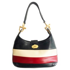 Vintage 1970s Celine Paris Multi Color Tote Leather Bag 