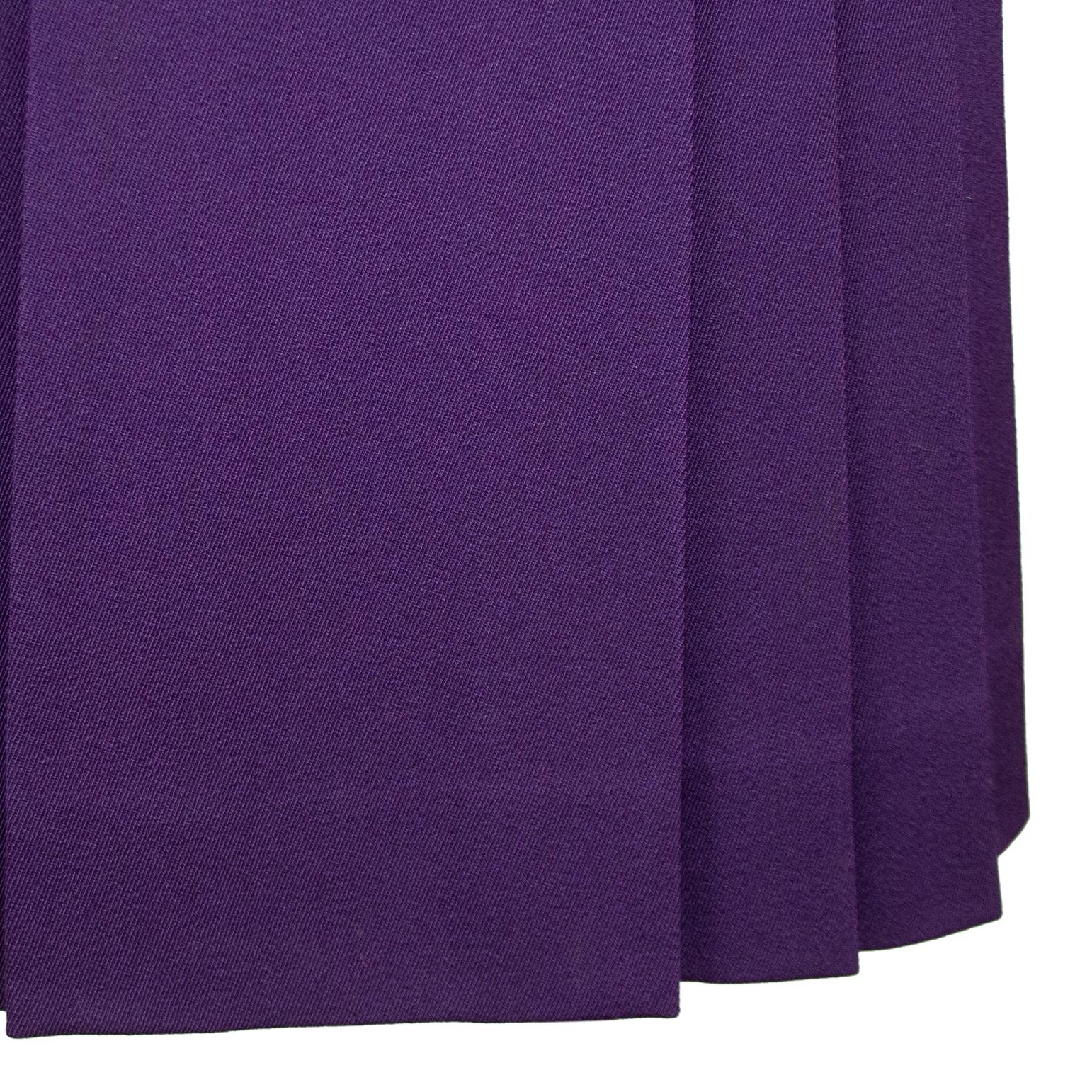 1970s Celine Purple Skirt and Sweater Ensemble For Sale 3