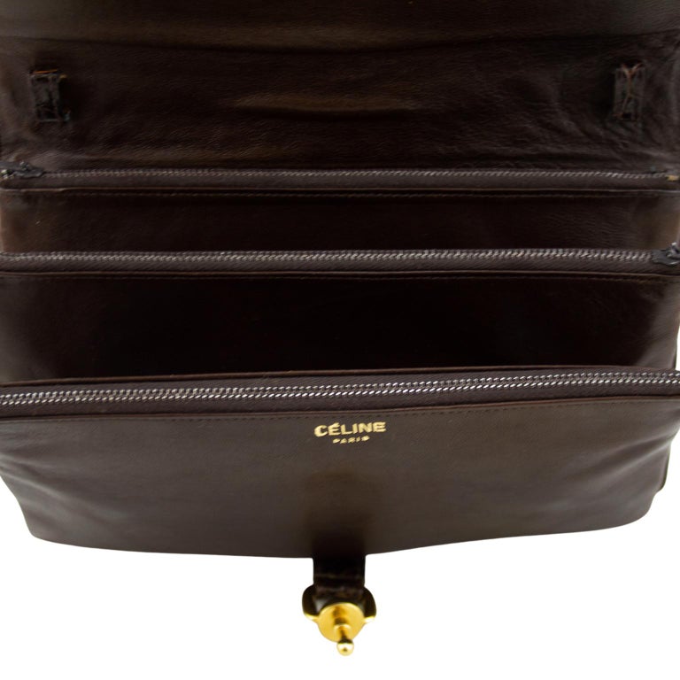 1970s Celine Reptile Patterned Shoulder Trio Bag/Clutch For Sale