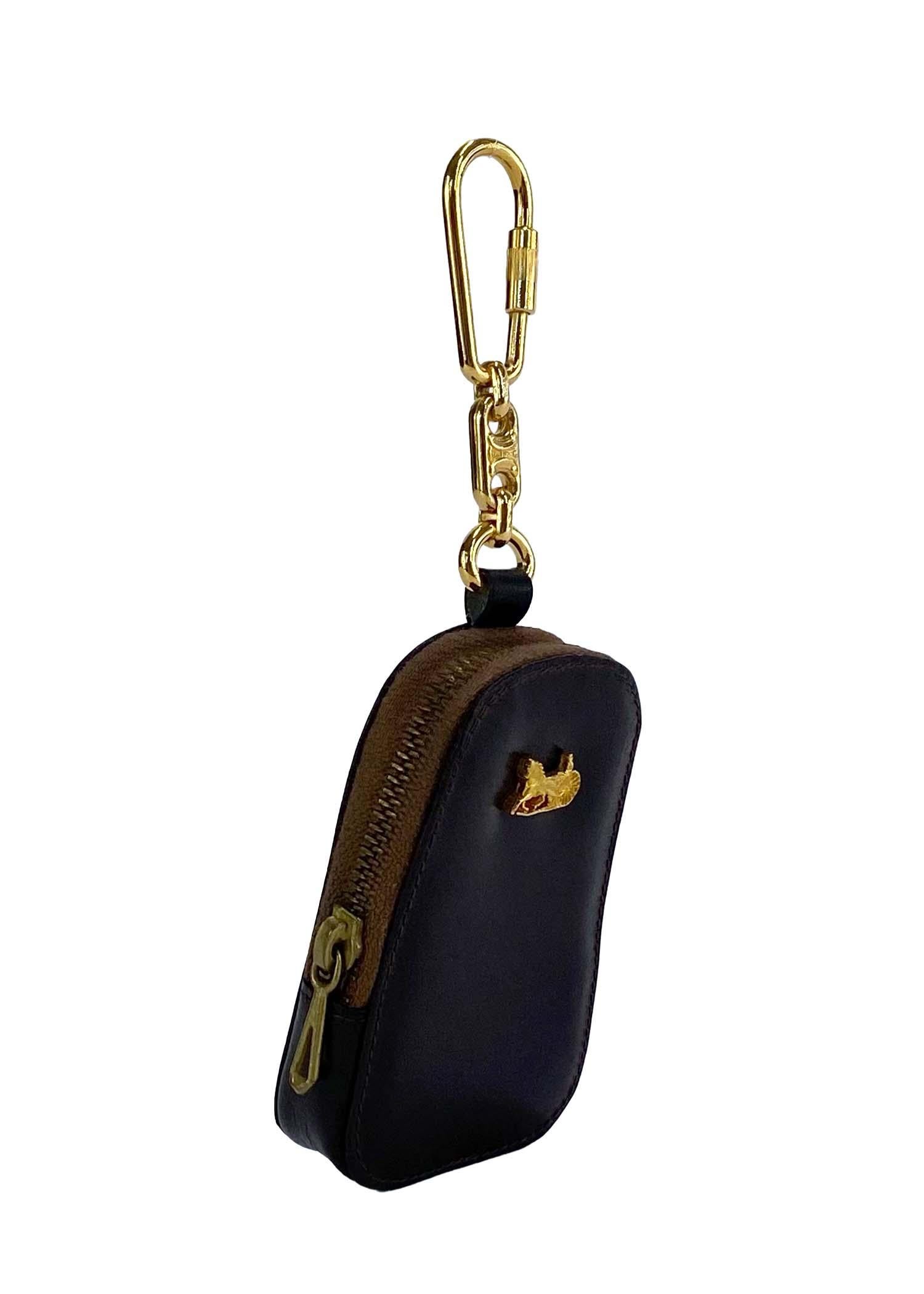 TheReallist presents: an adorable vintage Celine key chain pouchette with its original box. From the 1970s, this keychain/bag charm features a brown leather pouch with a gold chain and Celine logo accents. 

Follow us on Instagram! @_the_reallist_