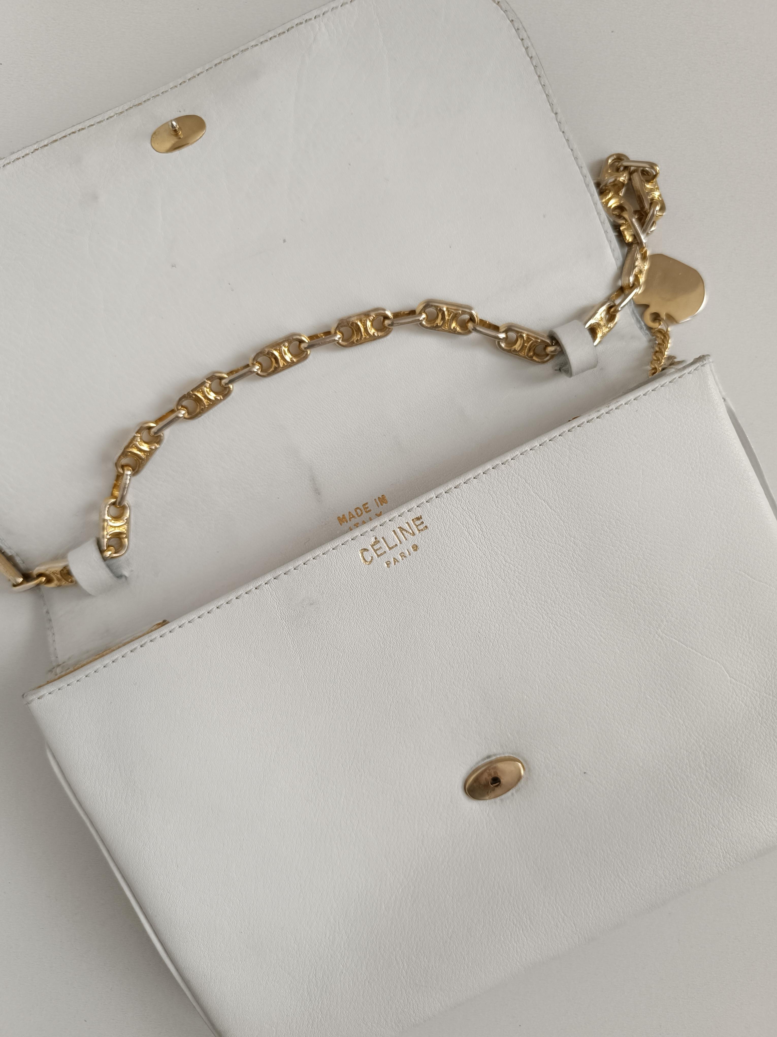 Celine, sac à bandoulière vintage en cuir, années 1970 en vente 9