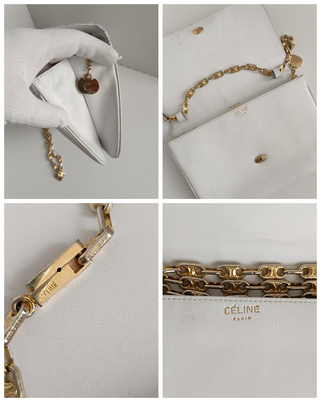 Celine, sac à bandoulière vintage en cuir, années 1970 en vente 13
