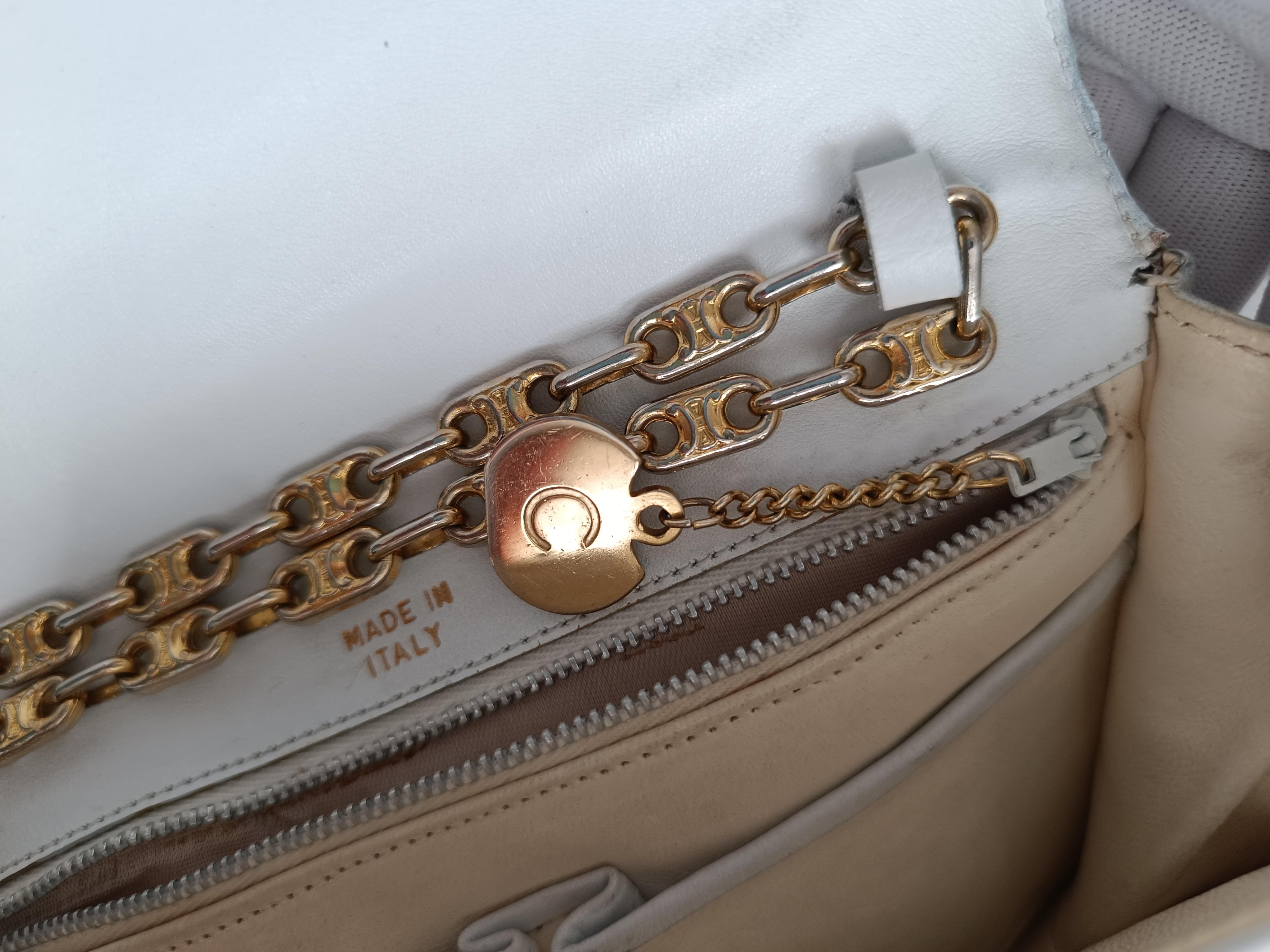 Celine, sac à bandoulière vintage en cuir, années 1970 en vente 4