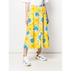 1970s Céline Yellow Printed Skirt