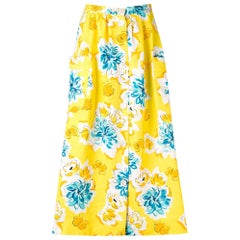1970s Céline Yellow Printed Skirt
