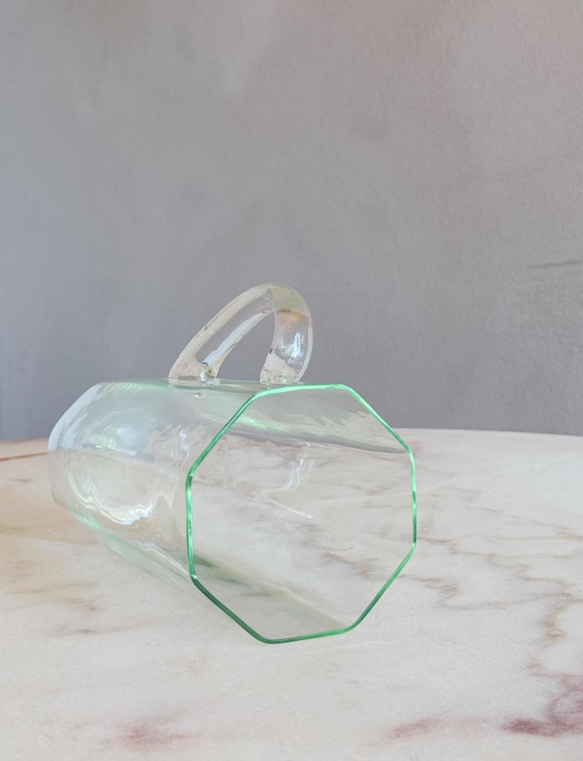 Late 20th Century 1970s Cenedese Green Jug and Glasses Set (Six Glasses) For Sale