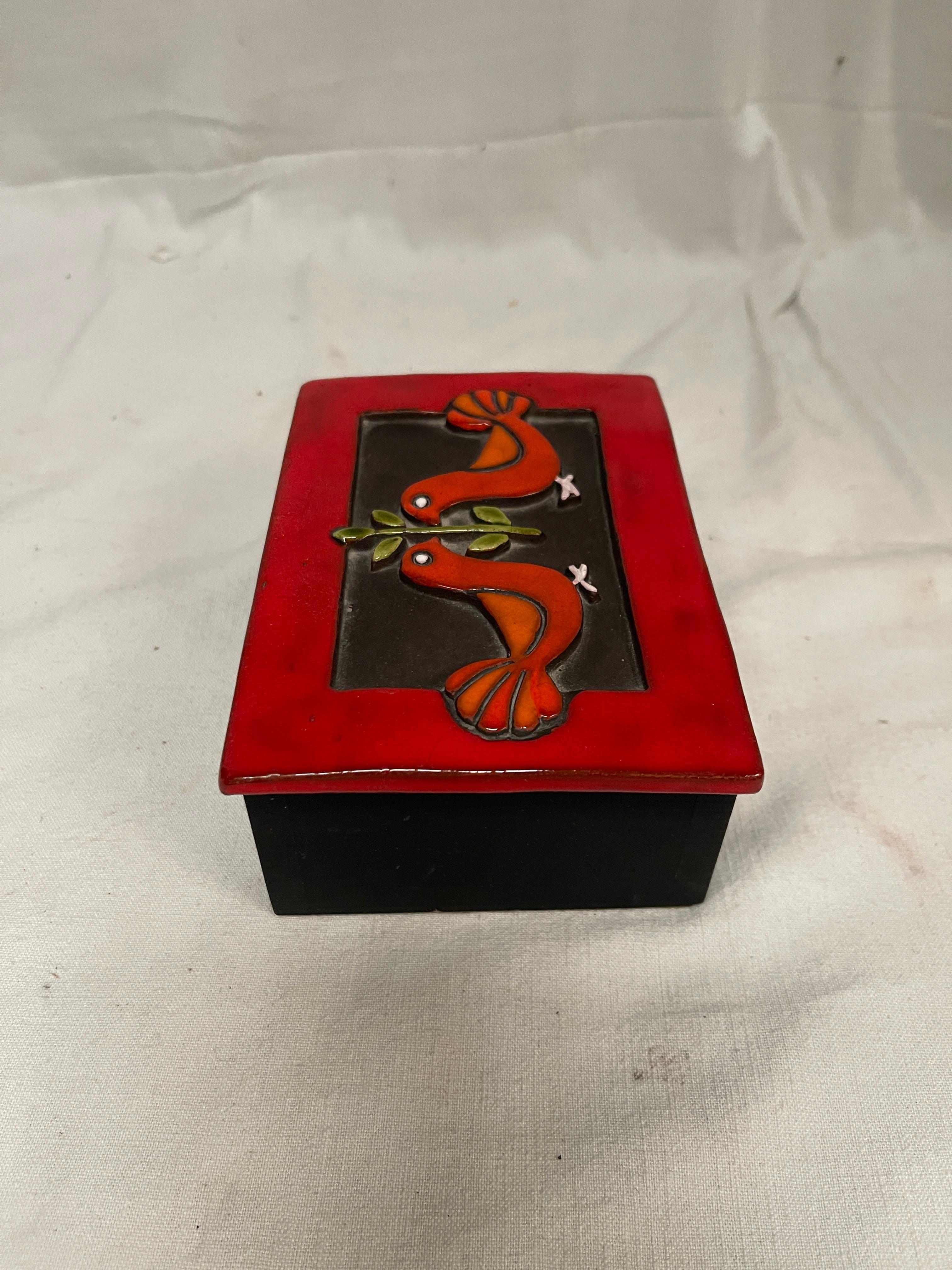 Late 20th Century 1970's Ceramic box by Mithé Espelt For Sale