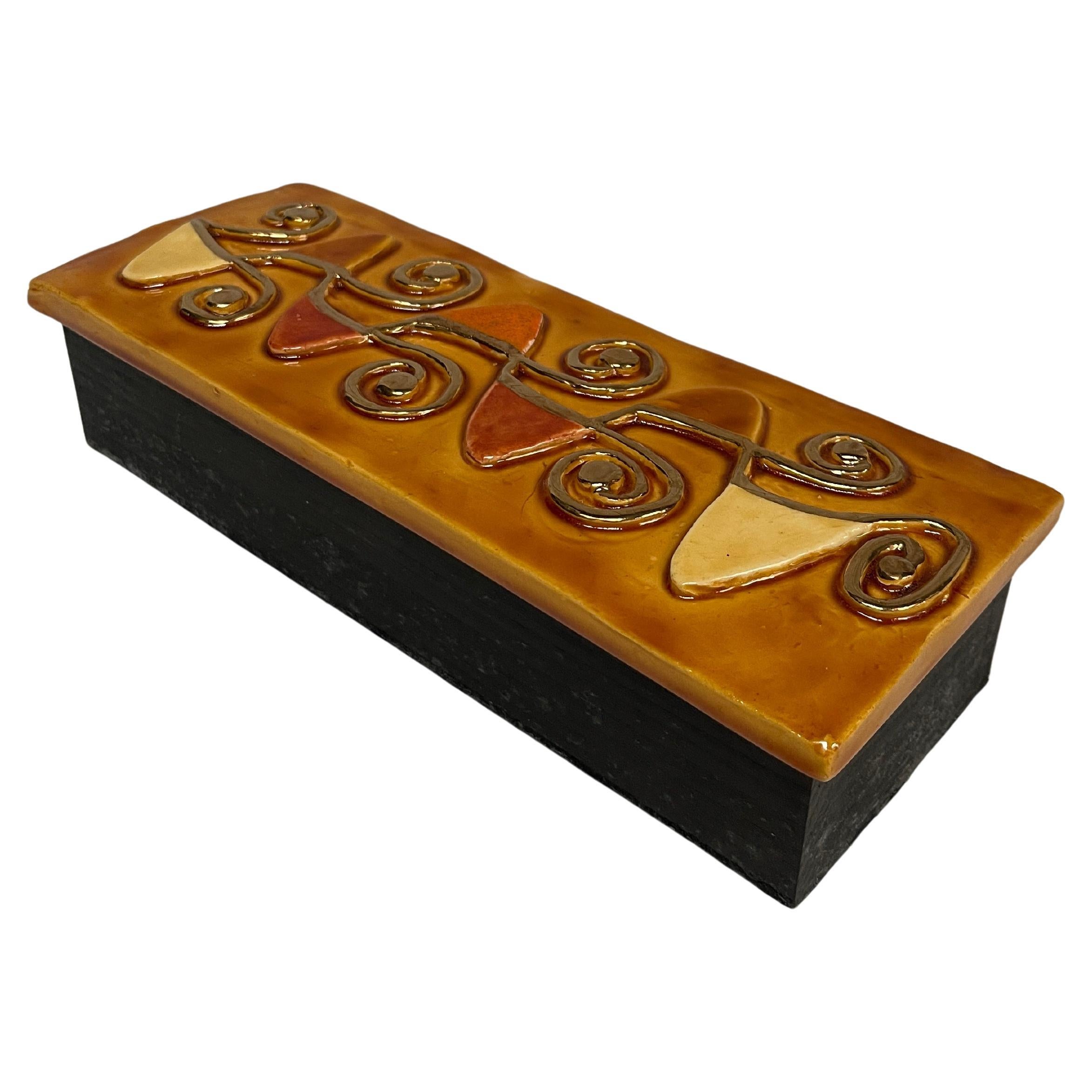 1970's Ceramic box by Mithé Espelt