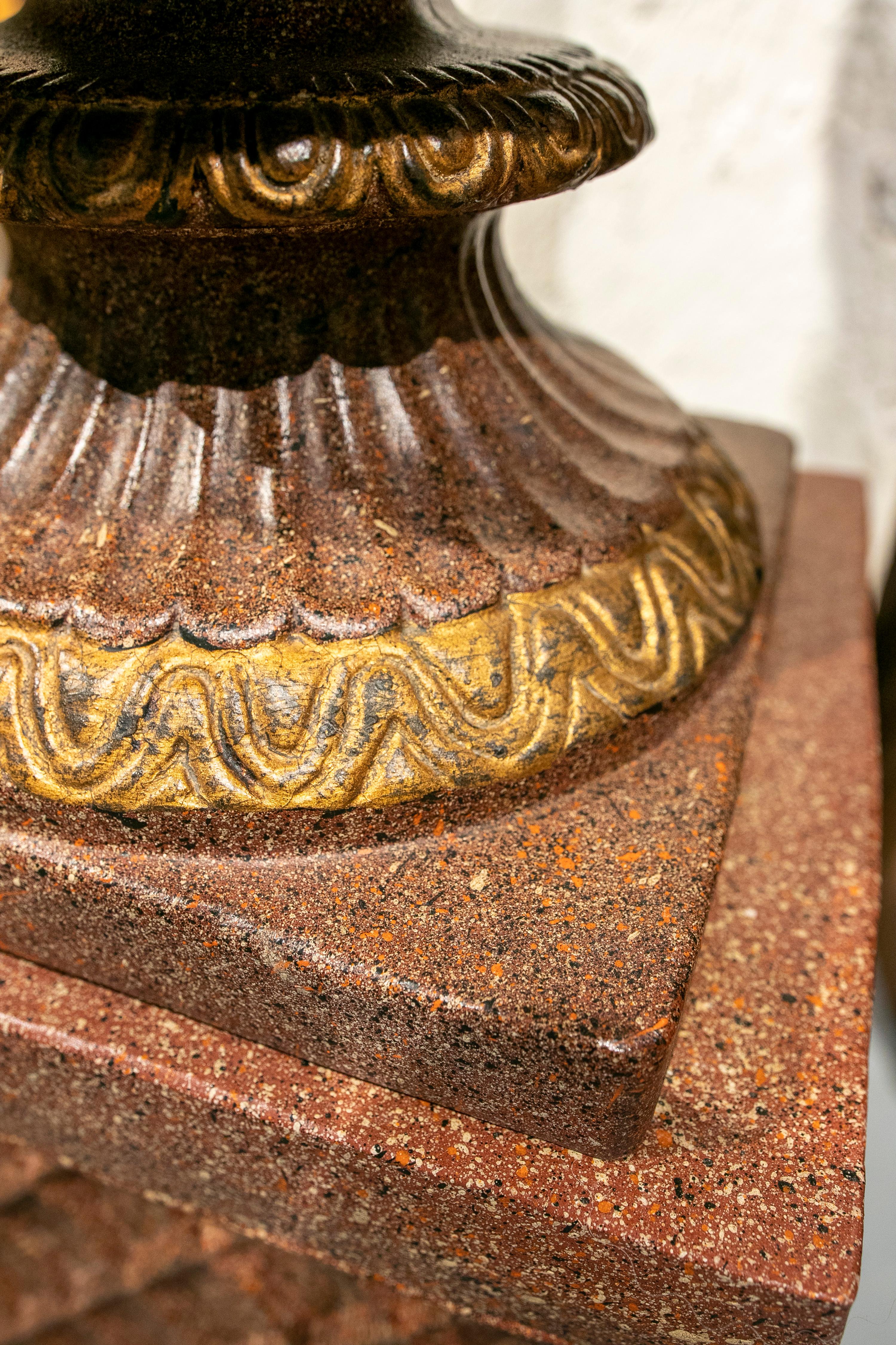 1970s Ceramic Cup with Handles on Base Imitating Porphyry For Sale 5