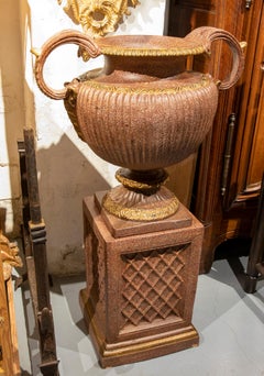 1970s Ceramic Cup with Handles on Base Imitating Porphyry