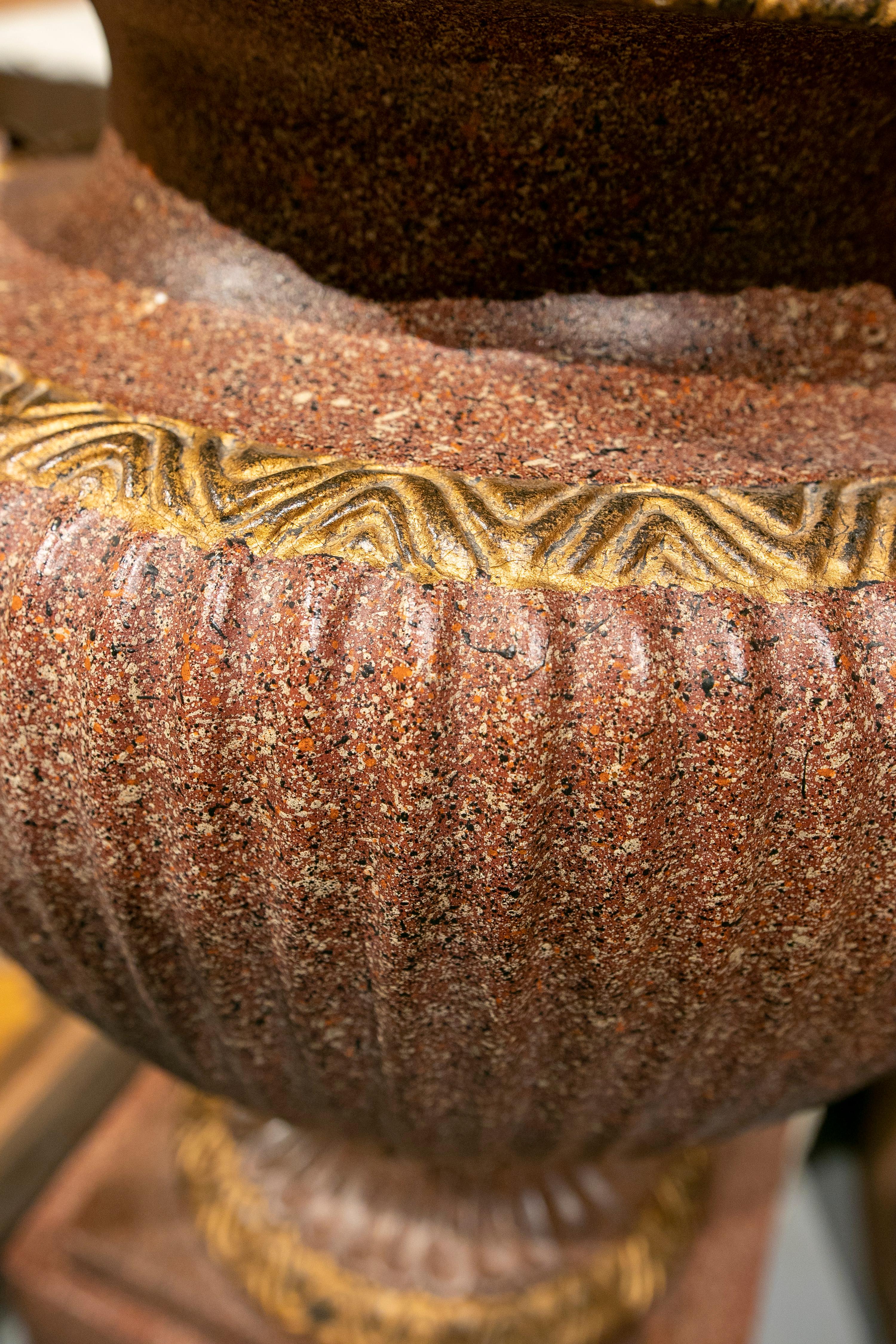 1970s Ceramic Cup with Handles on Base Imitating Porphyry For Sale 2