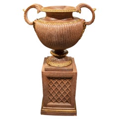 Tasse en céramique des années 1970 avec poignées sur socle impressionnant porphyre
