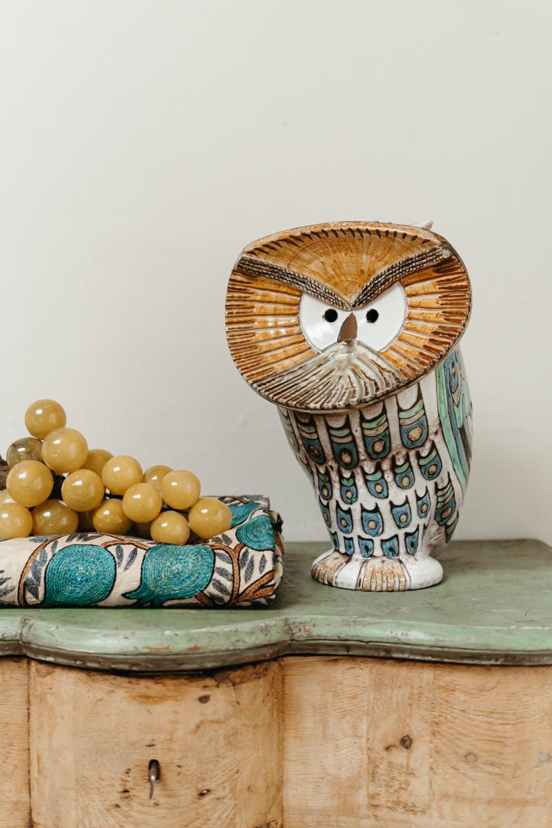 French 1970's Ceramic Owl For Sale