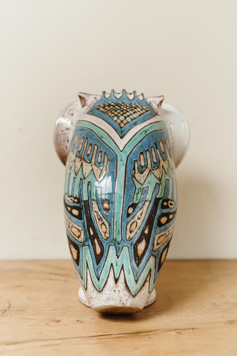 1970's Ceramic Owl In Good Condition For Sale In Brecht, BE