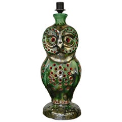 1970s Ceramic Owl Table Lamp