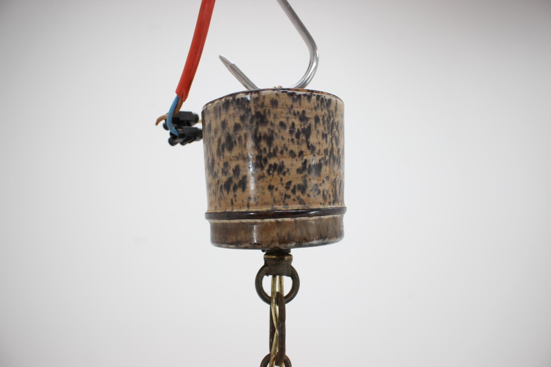 1970s Ceramic Pendant Lamp by Jette Helleroe for Axella, Denmark 1