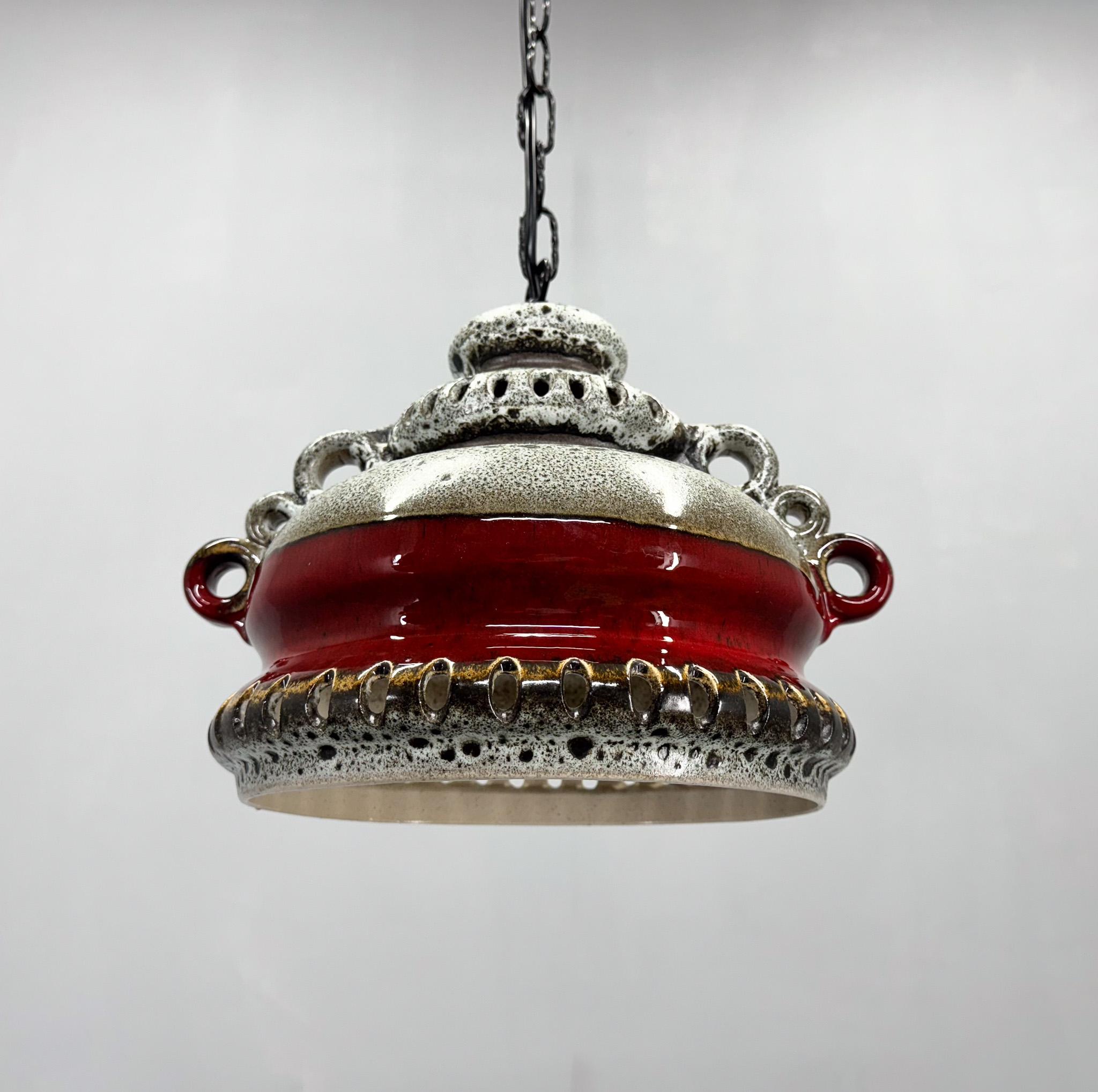 1970's Ceramic Pendant Light, Germany In Good Condition For Sale In Praha, CZ
