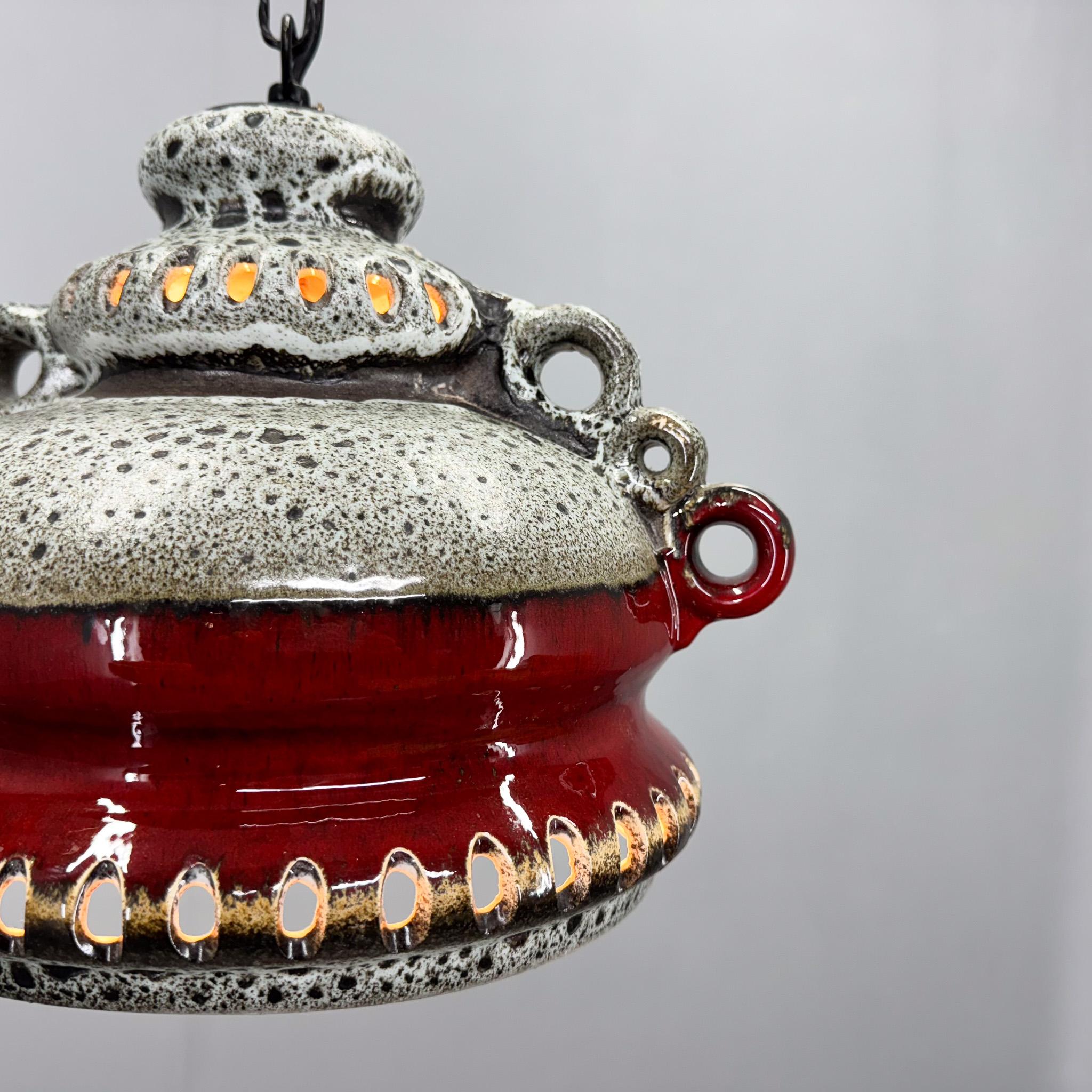 Metal 1970's Ceramic Pendant Light, Germany For Sale