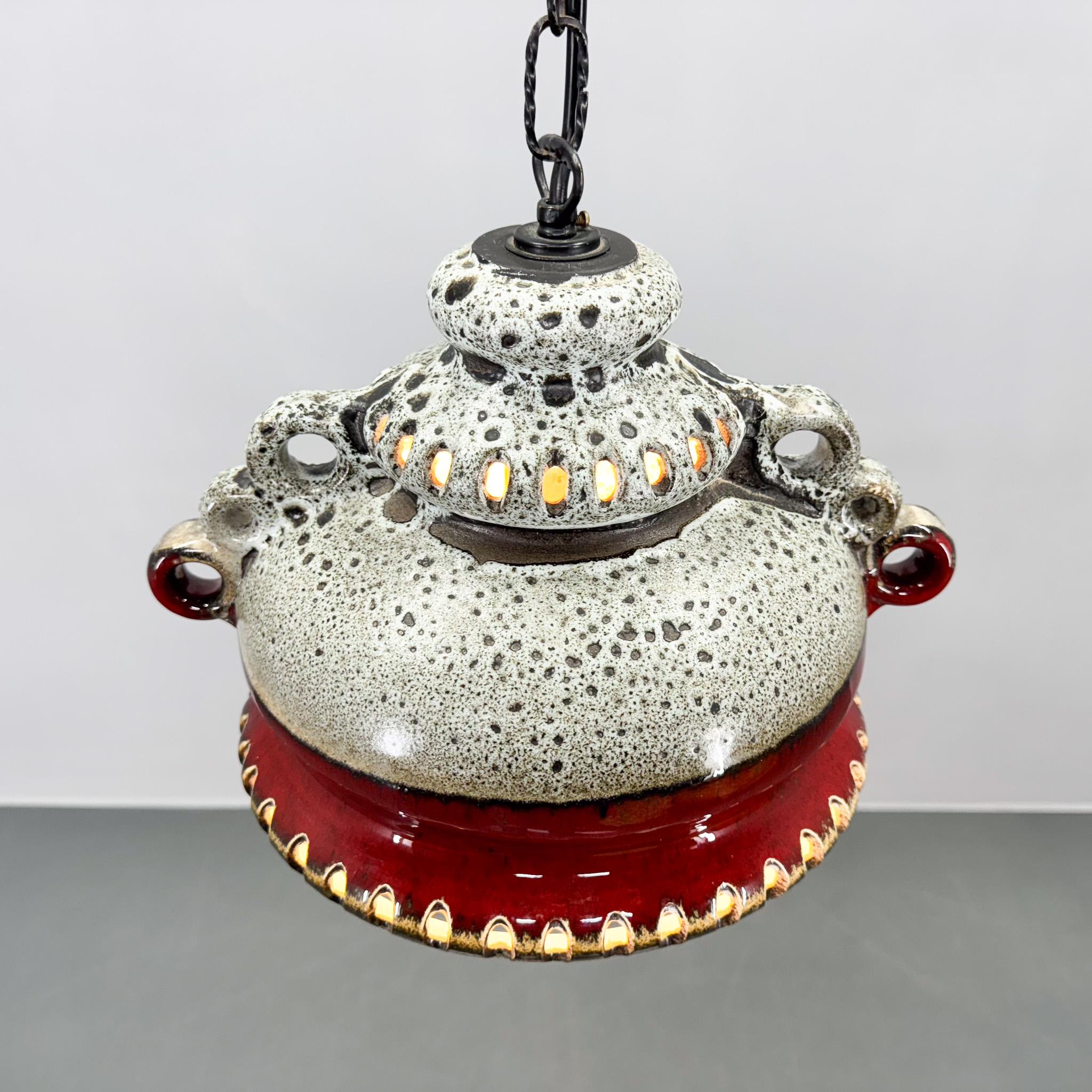 1970's Ceramic Pendant Light, Germany For Sale 3