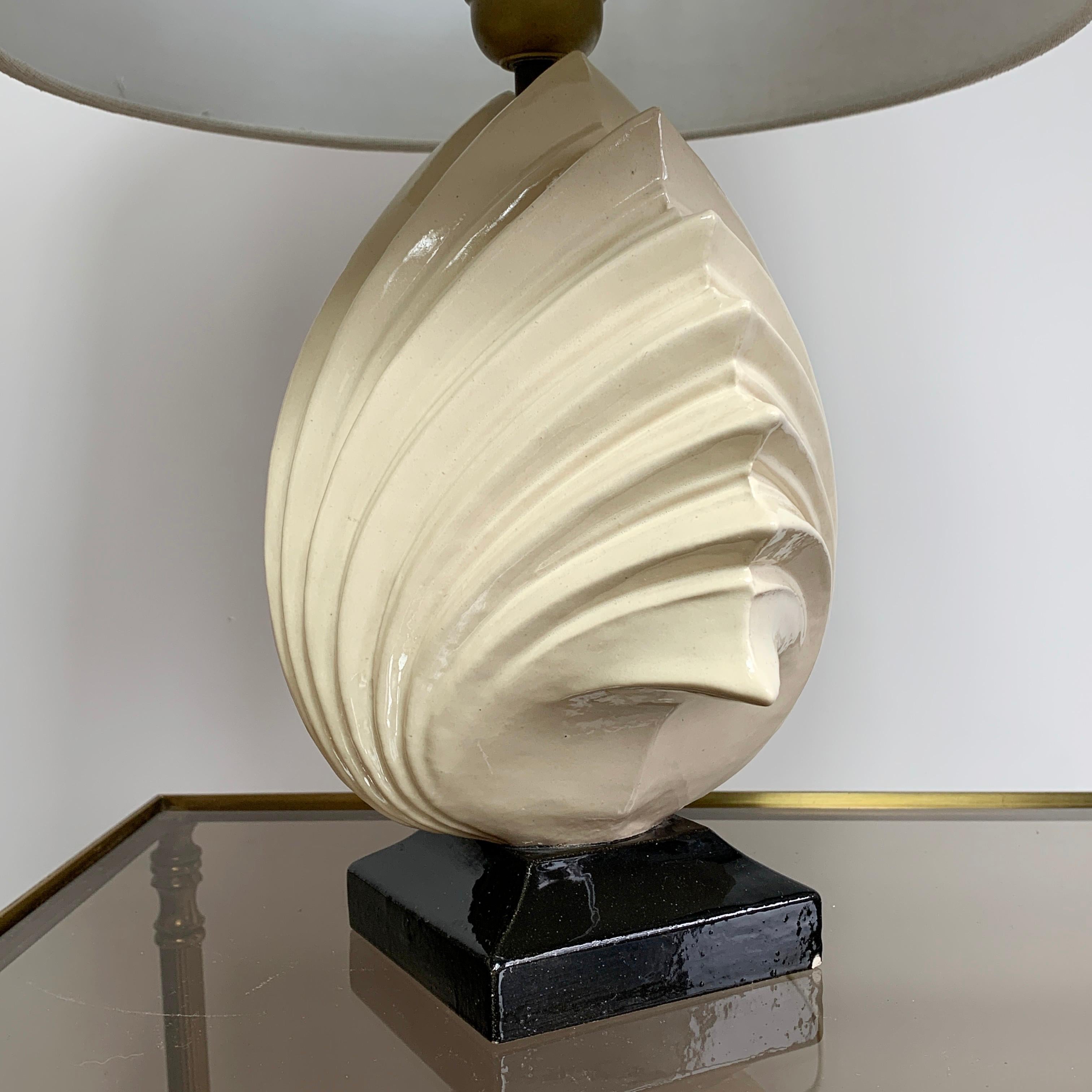 20th Century 1970’s Ceramic Shell Table Lamp