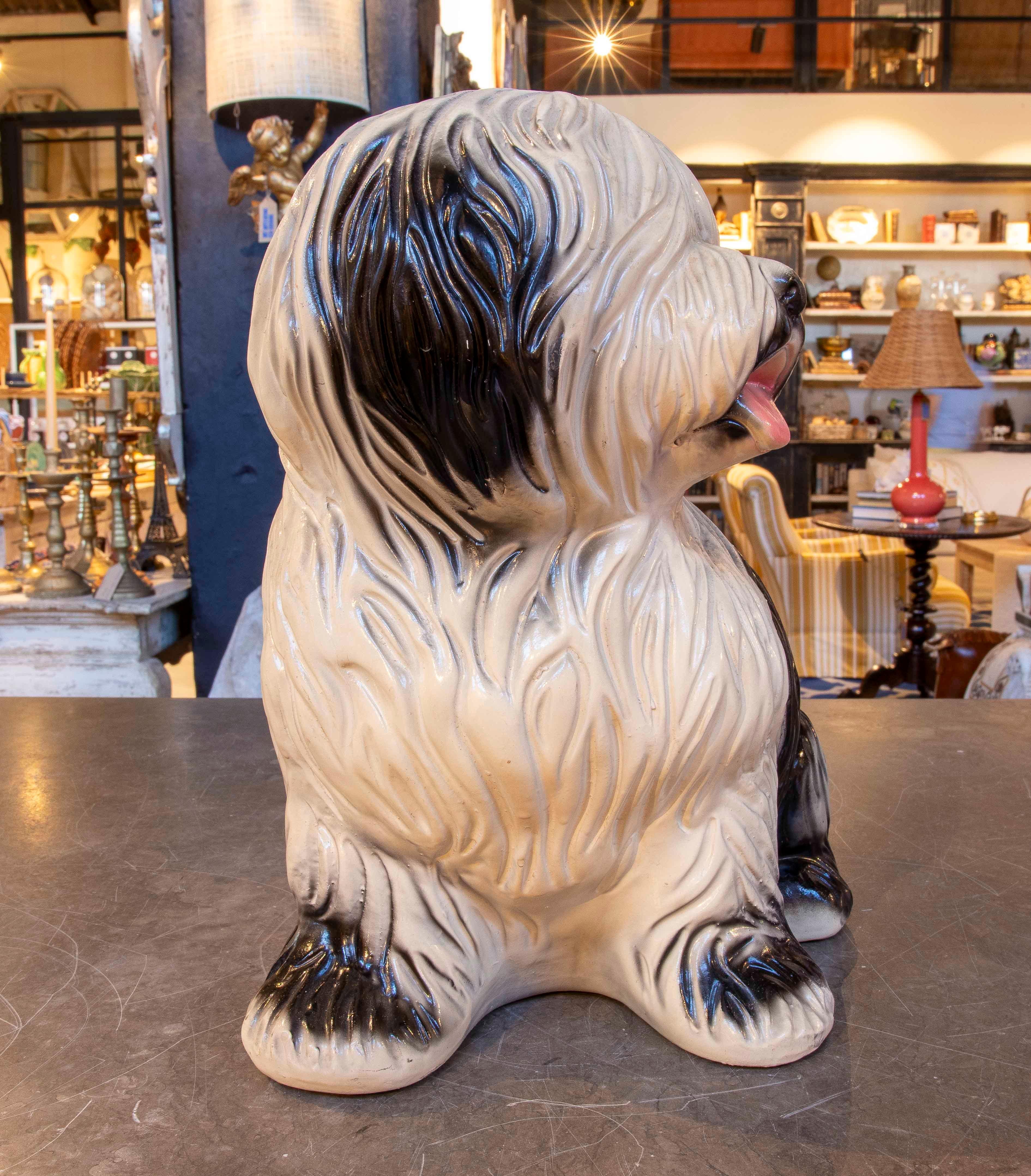 20th Century 1970s Ceramic Shih Tzu Dog Decorative Figure For Sale