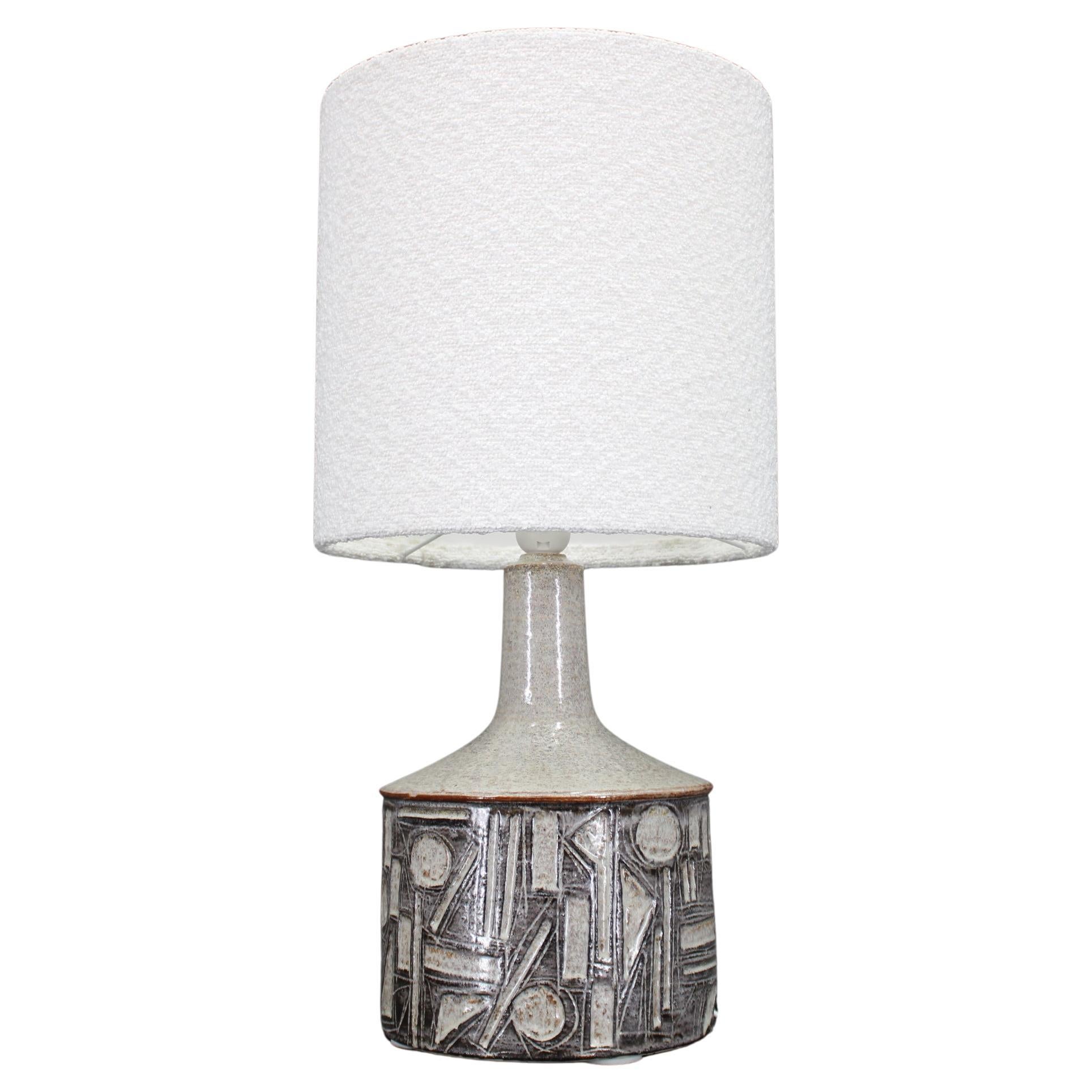 1970s Ceramic Table Lamp from Axella with Fabric Lampshade, Denmark