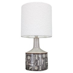 1970s Ceramic Table Lamp from Axella with Fabric Lampshade, Denmark