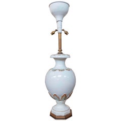 1970s Ceramic Table Lamp with Leaf Decoration and Original Installation 1970s Ceramic Table Lamp with Leaf Decoration and Original Installation