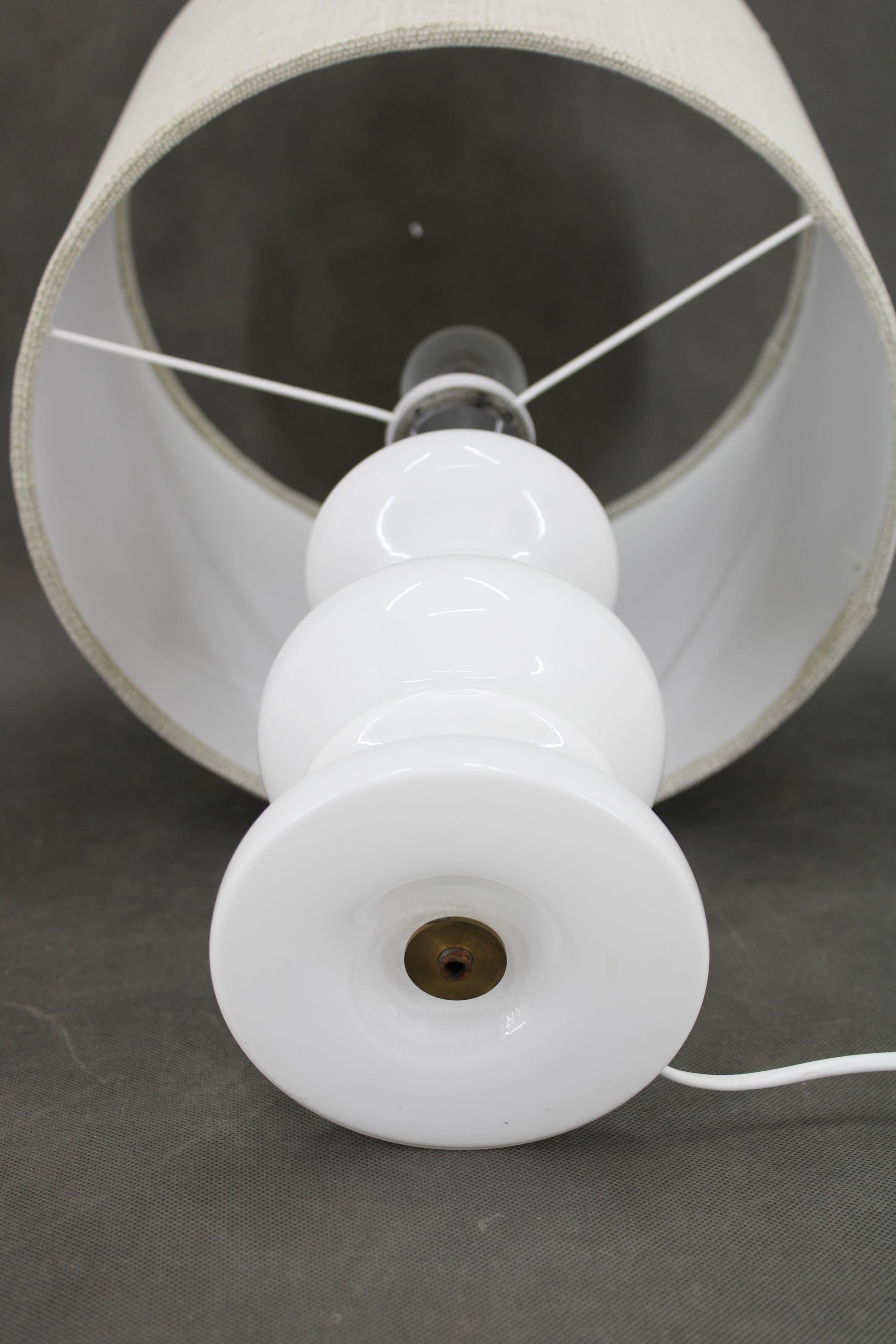 1970s Ceramic Table Lamp with New Fabric Shade, Italy For Sale 1