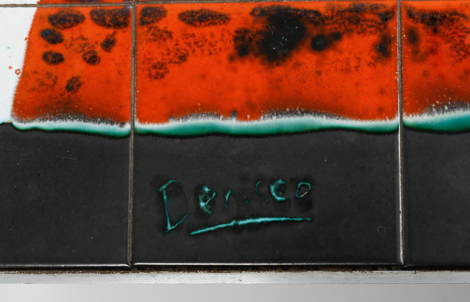 1970s Ceramic Tile Coffee Table by Antonio Denisco.

Coffee table in ceramic tiles from the 1970s, model Space Age by Antonio Denisco (1924-2008), a small restoration is needed, small ceramic missing on one tile.

H: 41cm, W: 120cm, D: 44cm