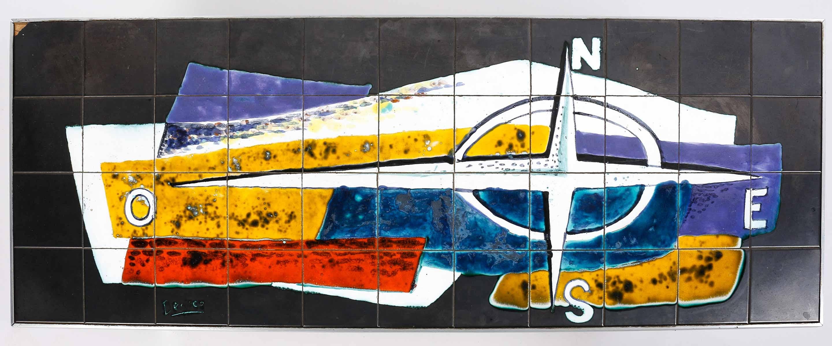 20th Century 1970s Ceramic Tile Coffee Table by Antonio Denisco.