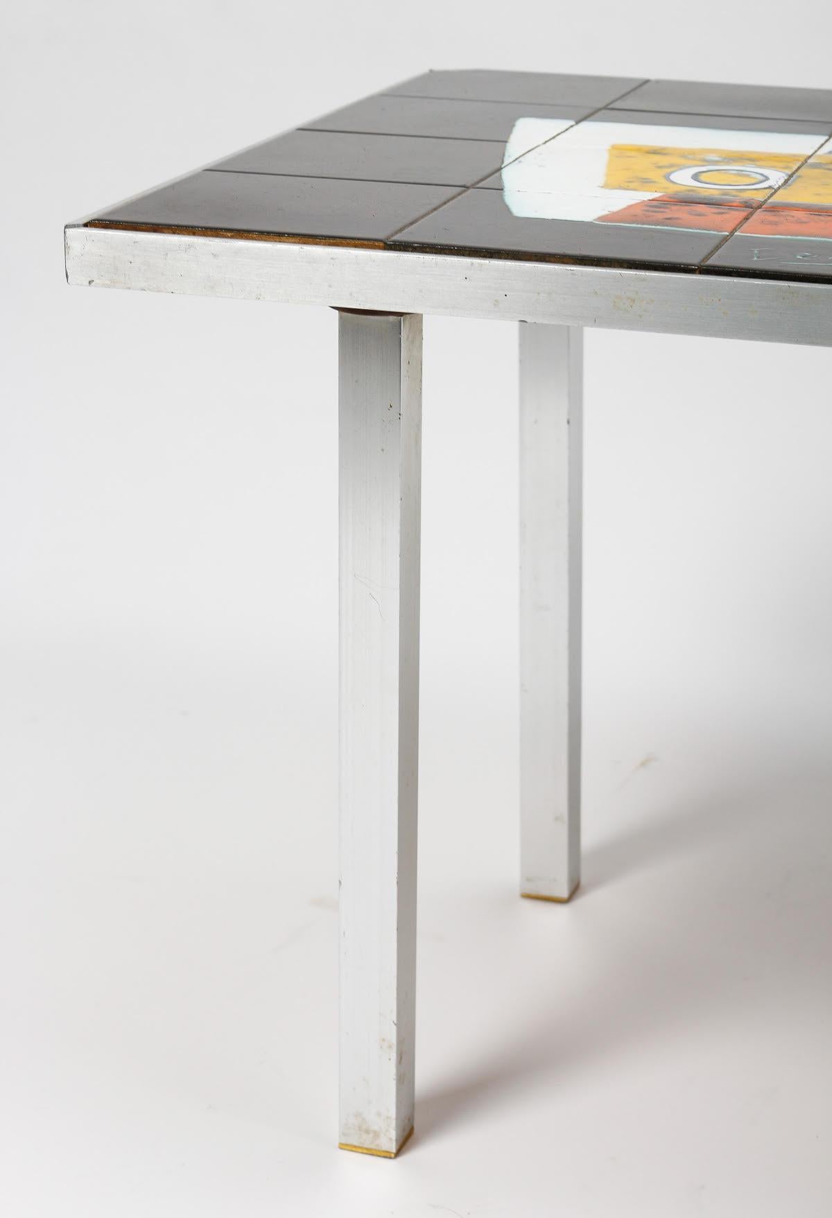 1970s Ceramic Tile Coffee Table by Antonio Denisco. 1