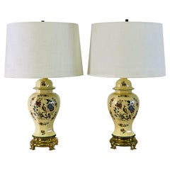 Lampade da tavolo a urna in ceramica anni '70 di Nathan Lagin, coppia