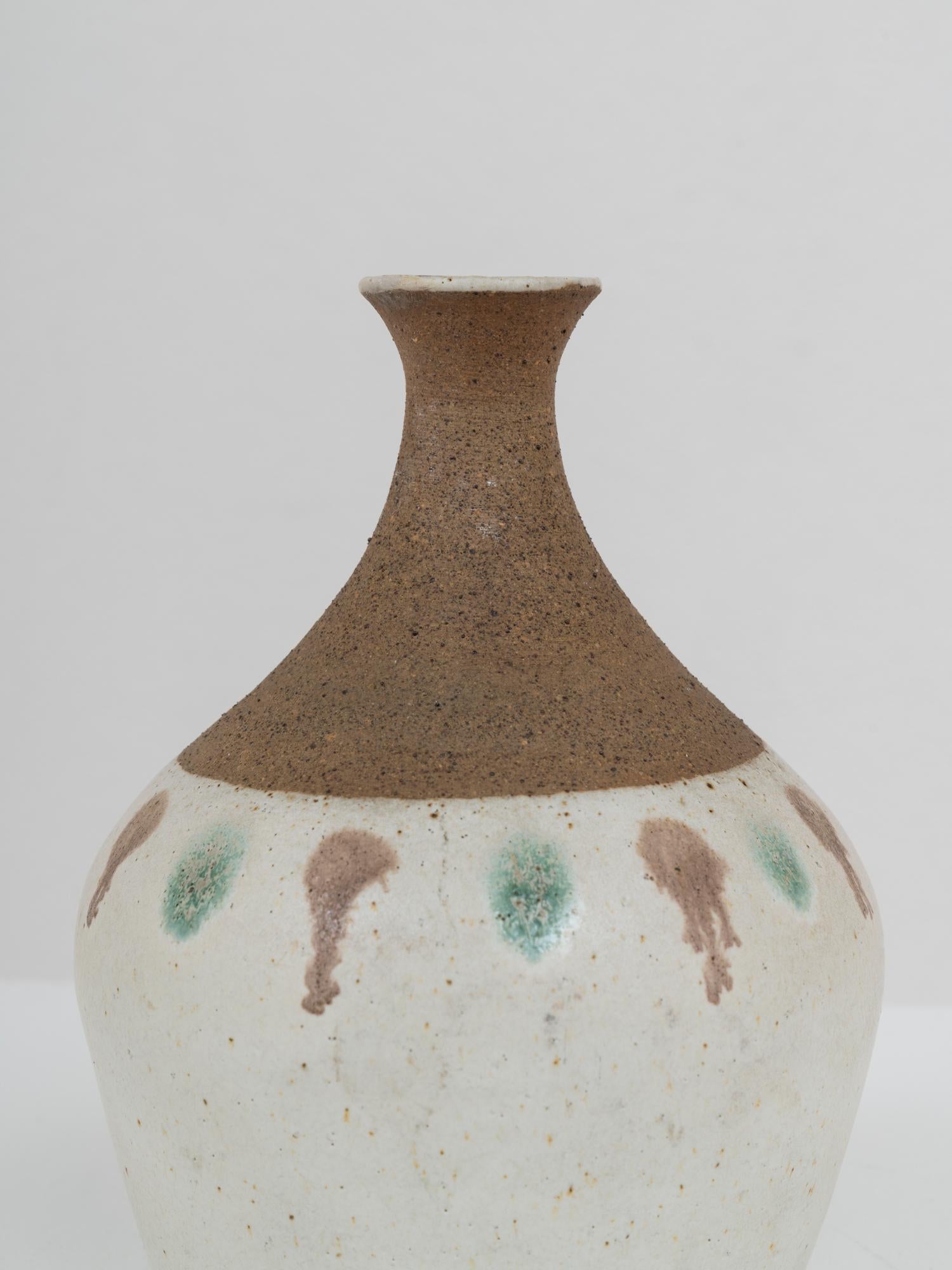 Italian 1970s Ceramic Vase by Bruno Gambone in Earthly Tones For Sale
