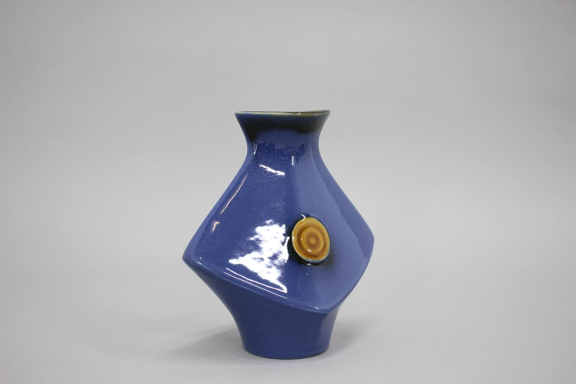 Lacquered 1970s Ceramic Vase, Czechoslovakia For Sale