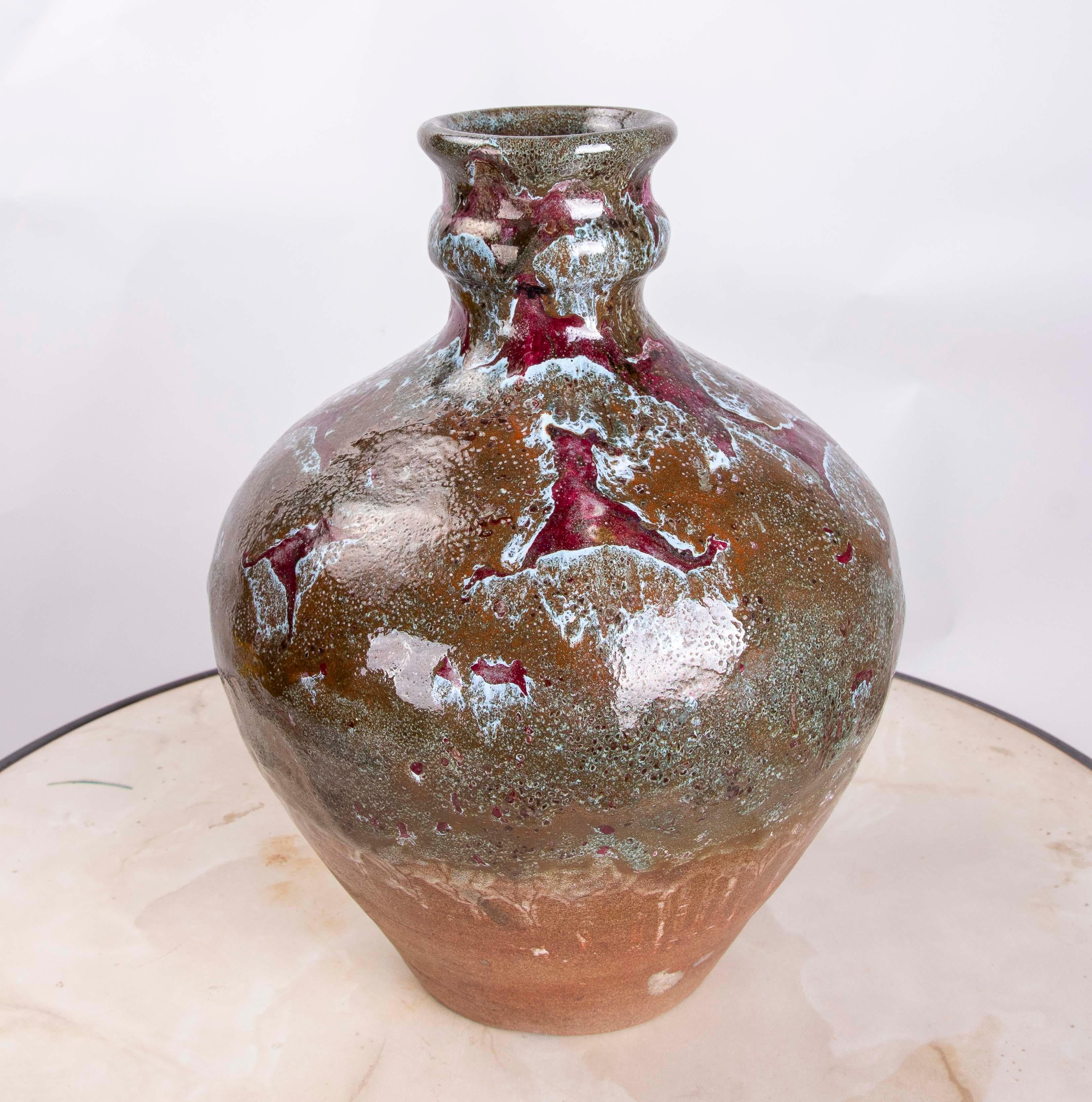 Vaso in ceramica degli anni '70 dal design moderno In condizioni buone in vendita a Marbella, ES