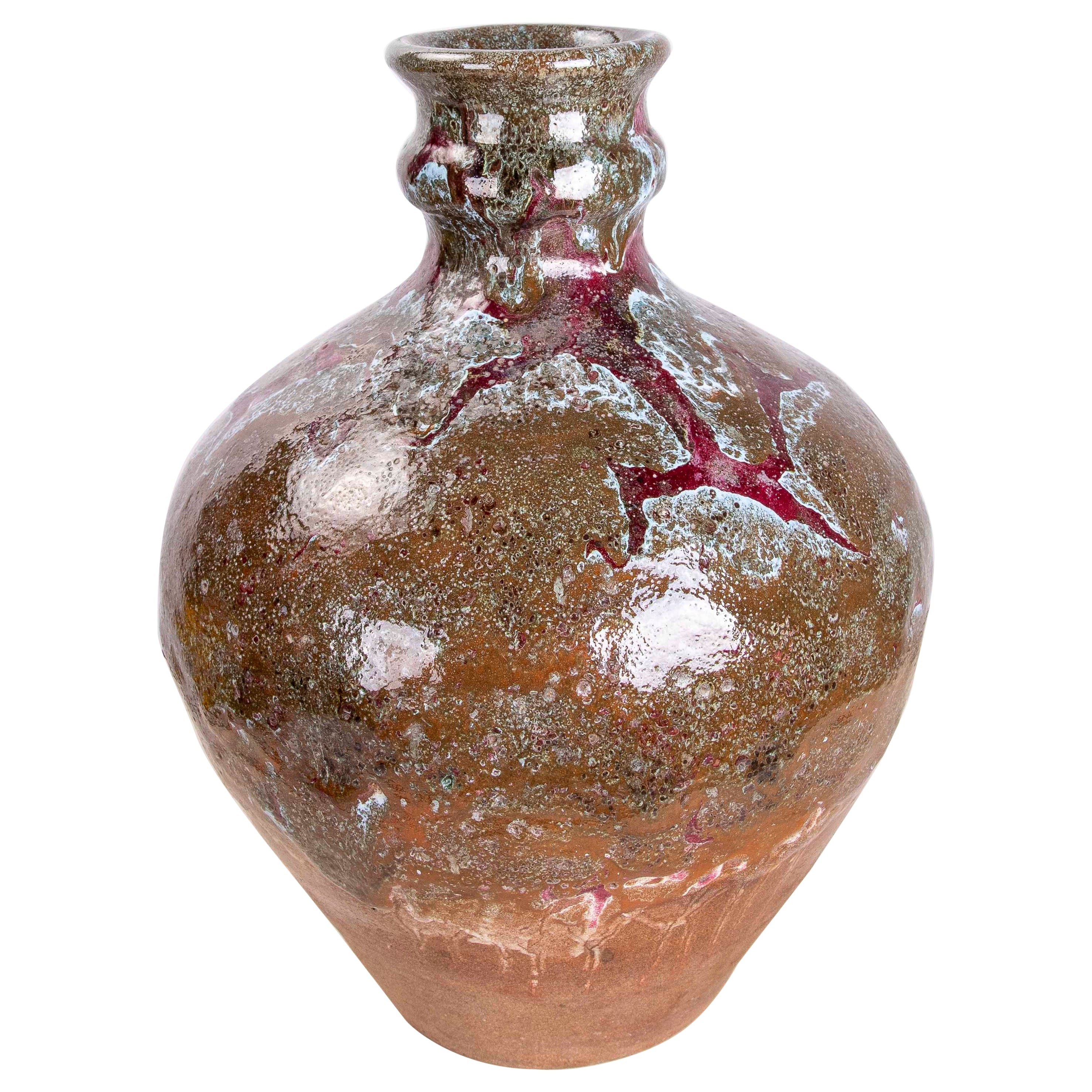 Vase en céramique au design moderne des années 1970 en vente