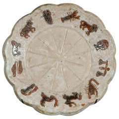 Retro 1970s Ceramic Zodiac Symbols Plate Signed Acmogres