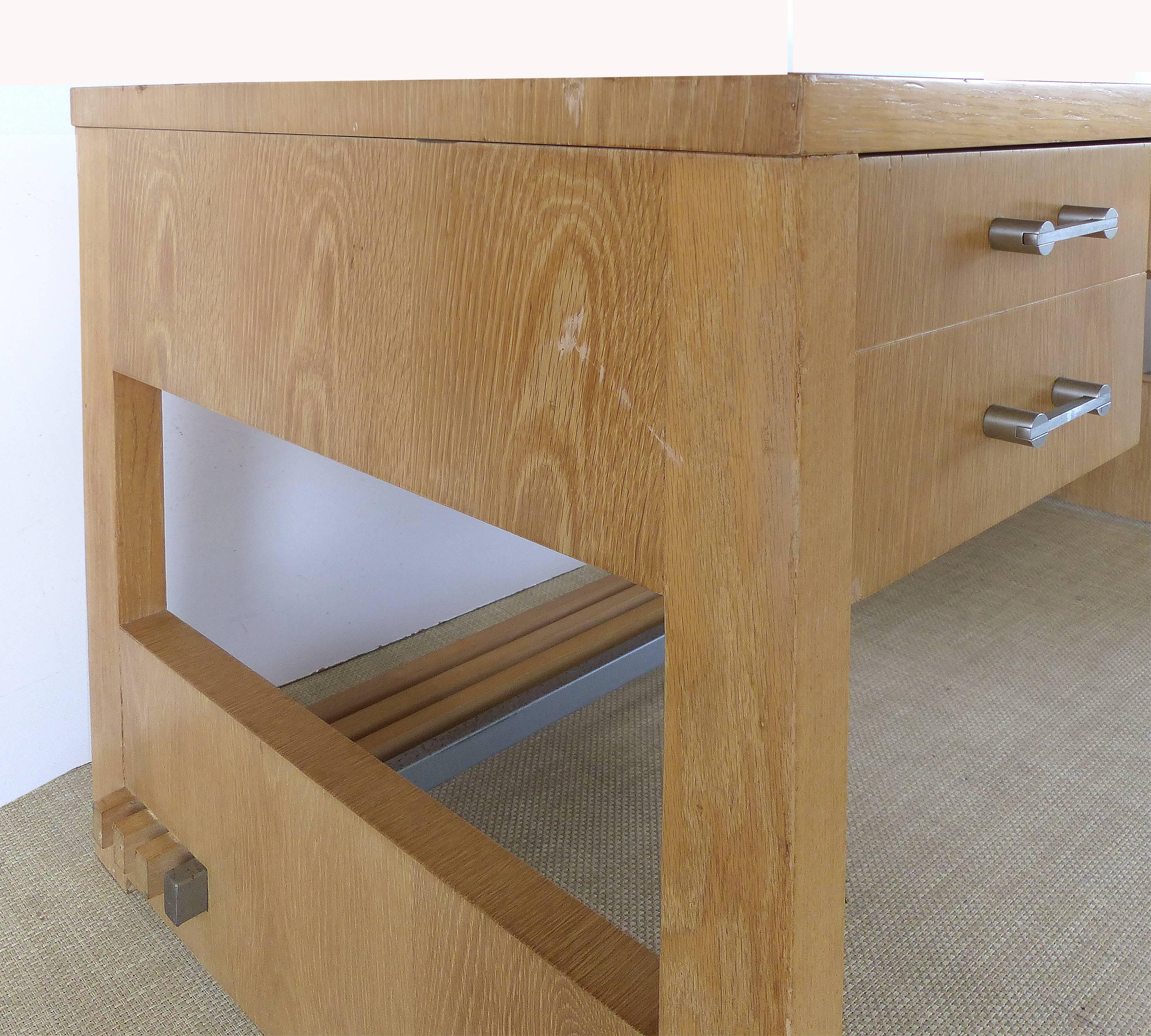 Jay Spectre for Century Furniture 1970s Cerused Oak Desk  1