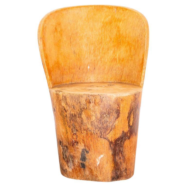 1970s Chair in Solid Palmwood Trunk, in the Manner of Zanine Caldas, Brazil