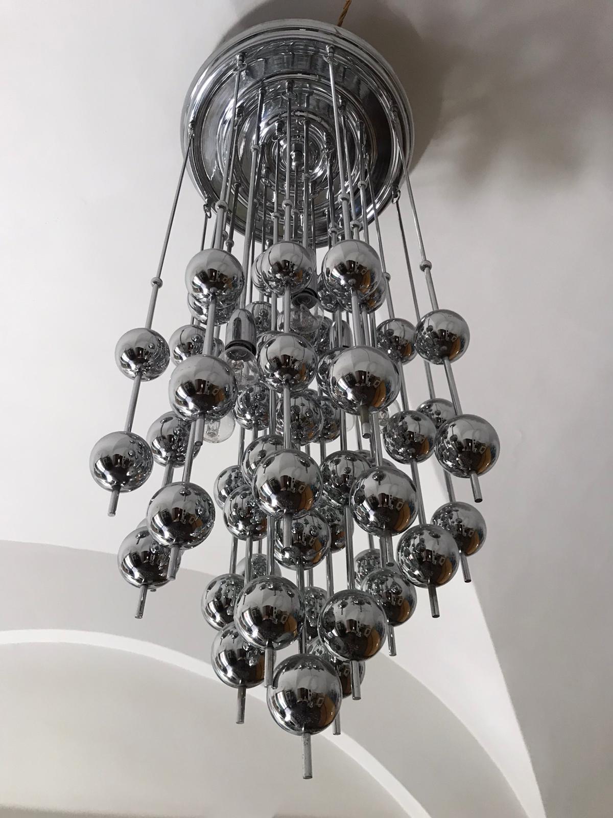 1970s Chandelier Designed by Verner Panton In Excellent Condition For Sale In London, GB