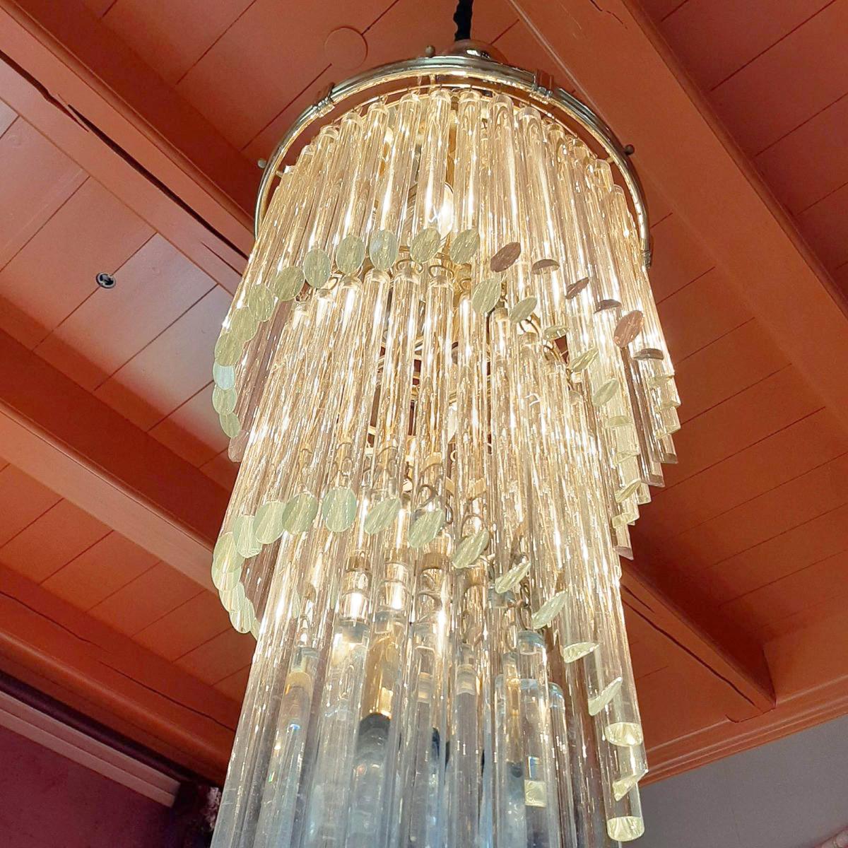 Italian 1970s Chandelier in the Style of Venini For Sale