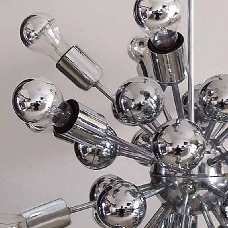 Late 20th Century 1970s Chandelier Sputnik by Goffredo Reggiani in Chrome, Made in Italy For Sale