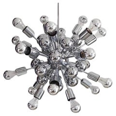 1970er Kronleuchter Sputnik von Goffredo Reggiani in Chrom, hergestellt in Italien