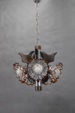 1970s Chandelier with Murano Glass Shades, Italy