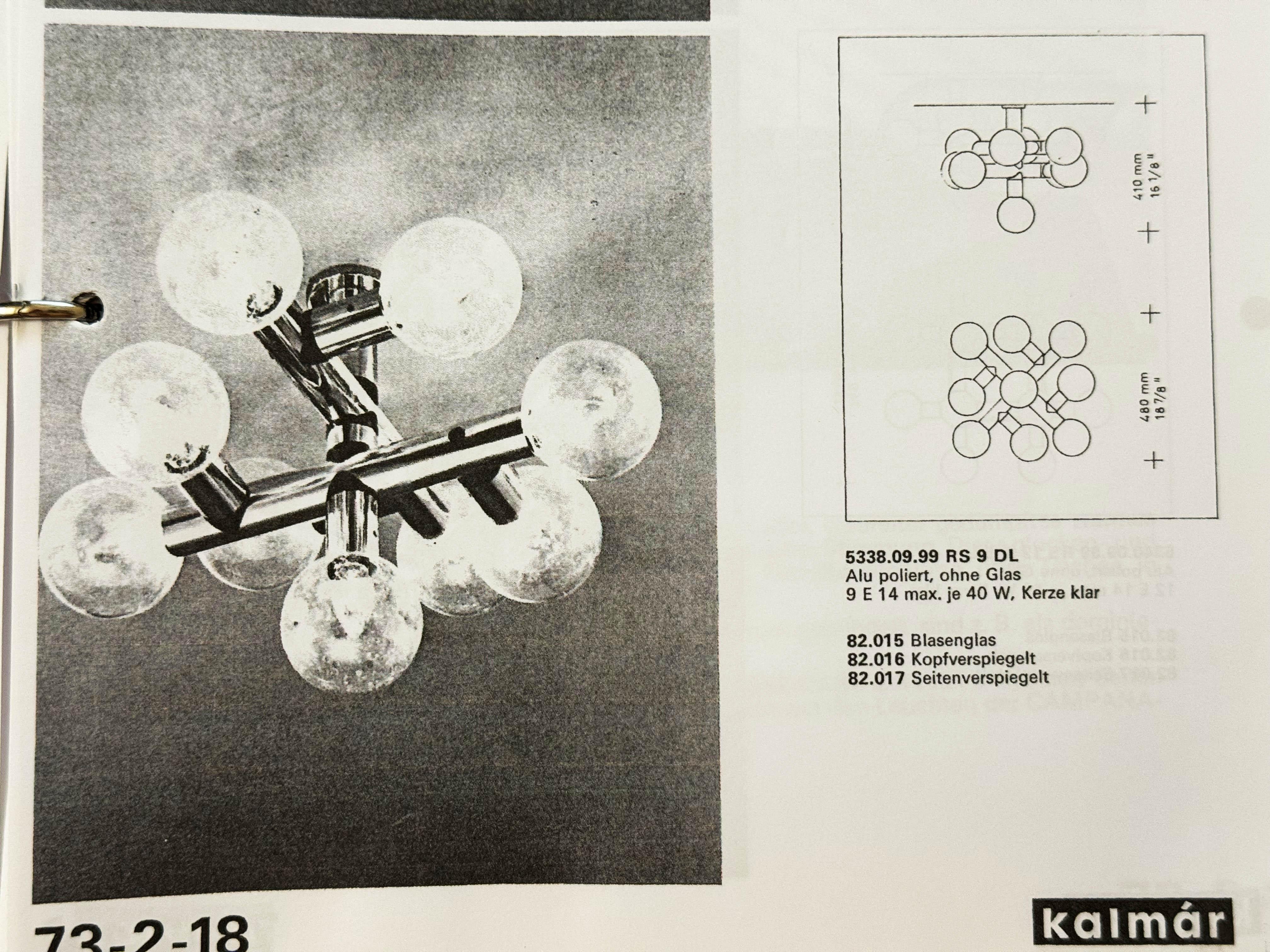 Lampadari anni '70 di Kalmar in vendita 4