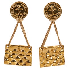 1970's Chanel Flap Purse Earrings