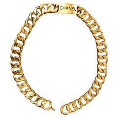 1970s Vintage Chanel Gold Toned Jumbo Chain Belt Necklace